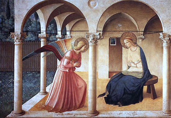 フラ・アンジェリコ（1395年頃-1455年）の『受胎告知』